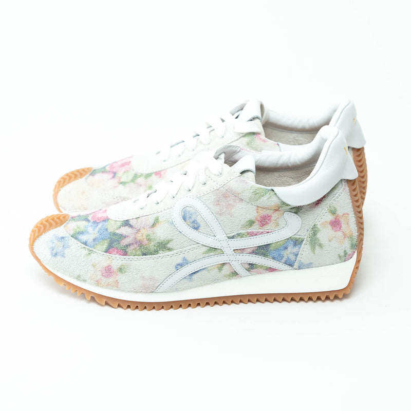 Loewe Suede and Leather Floral Low-Top Sneakers Size 40