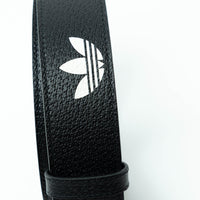 Gucci x Adidas Black Grained Leather GG Marmont Belt Size 80/32