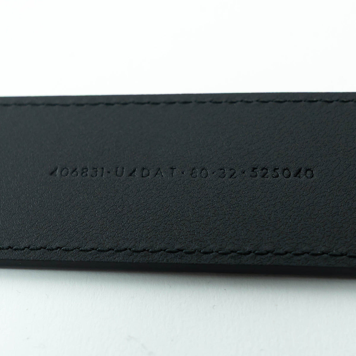 Gucci x Adidas Black Grained Leather GG Marmont Belt Size 80/32