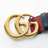 Gucci x Adidas Red & Blue GG Marmont Belt Size 85