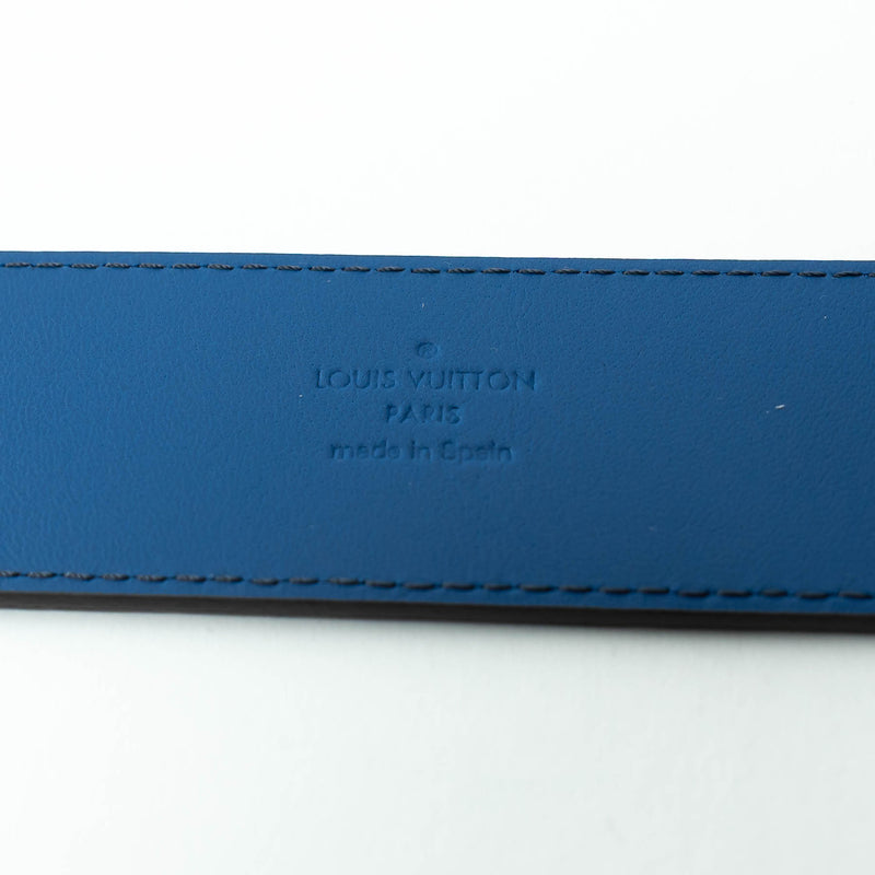 Louis Vuitton Blue Taurillon Leather LV Initiales Belt Size 95