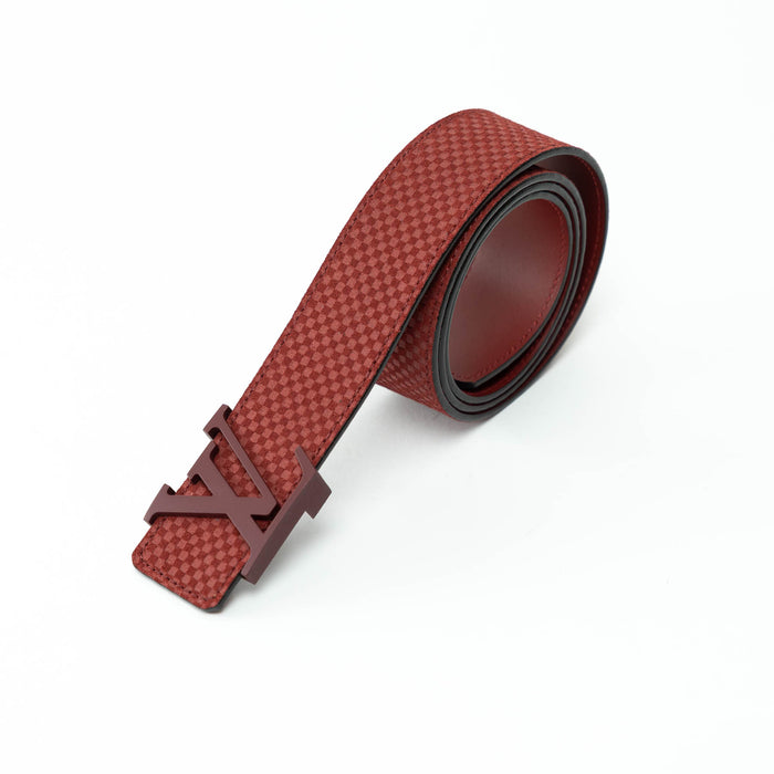 Louis Vuitton Bordeaux Suede Micro Damier Initiales Belt Size 95/38