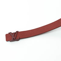 Louis Vuitton Bordeaux Suede Micro Damier Initiales Belt Size 95/38