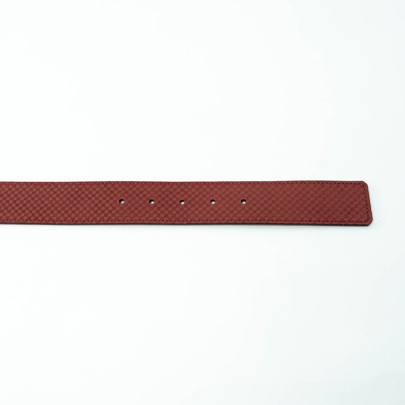 Louis Vuitton Bordeaux Suede Micro Damier Initiales Belt Size 95/38