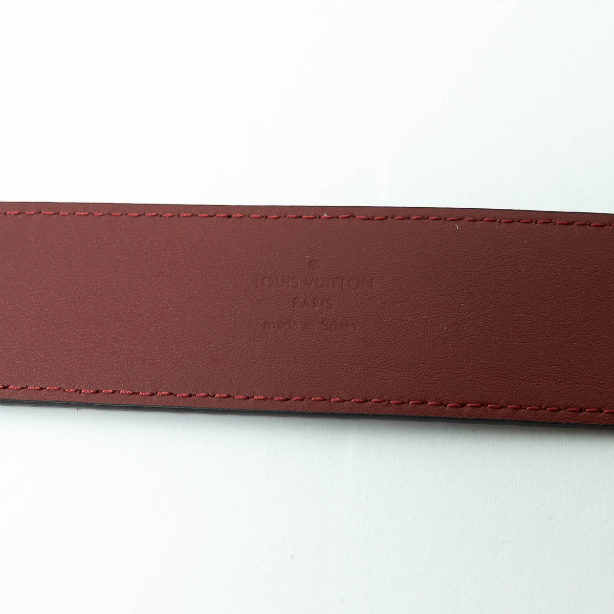 Louis Vuitton Bordeaux Suede Micro Damier Initiales Belt Size 95/38