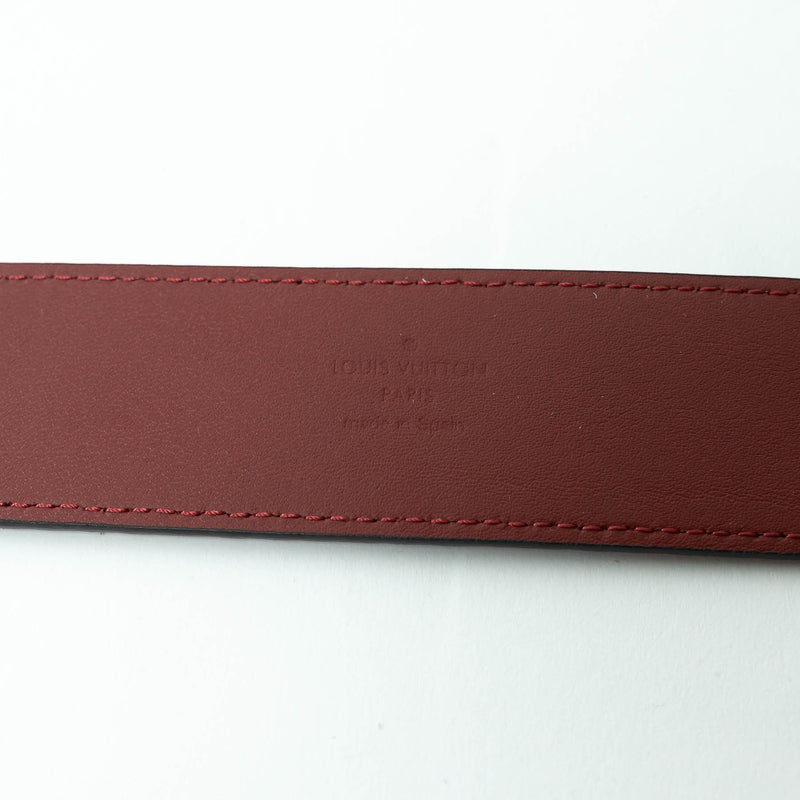Louis Vuitton Bordeaux Suede Micro Damier Initiales Belt Size 95/38