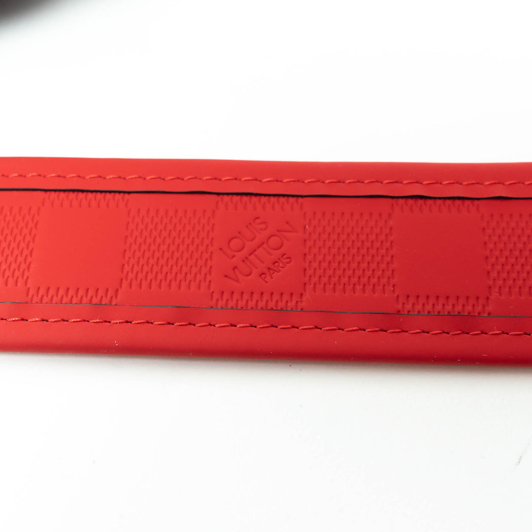 Louis Vuitton Red Damier Infini Leather Print Belt Size 95/38