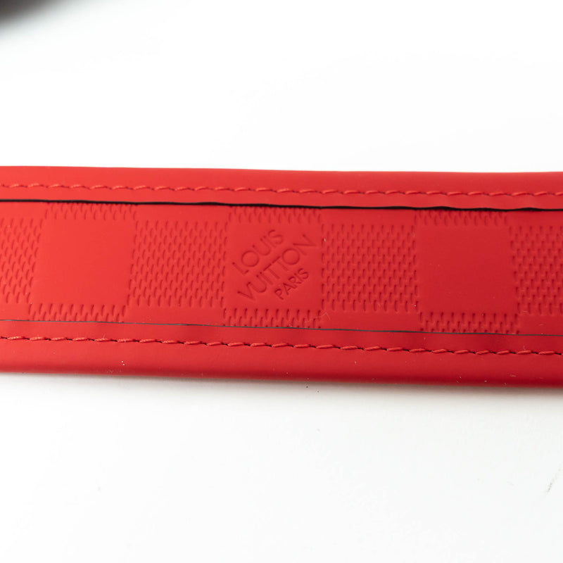 Louis Vuitton Red Damier Infini Leather Print Belt Size 95/38