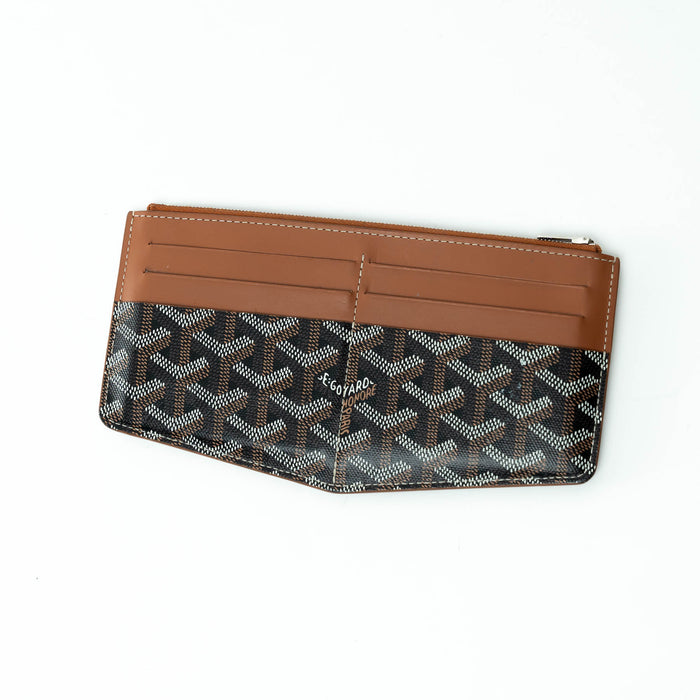 Goyard Black and Tan Goyardine Insert Louise Cardholder