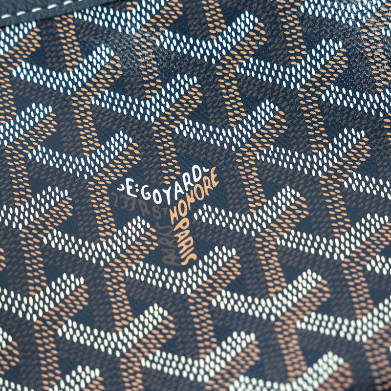 Goyard Navy Blue Goyardine Canvas Jouvence MM Toiletry Bag