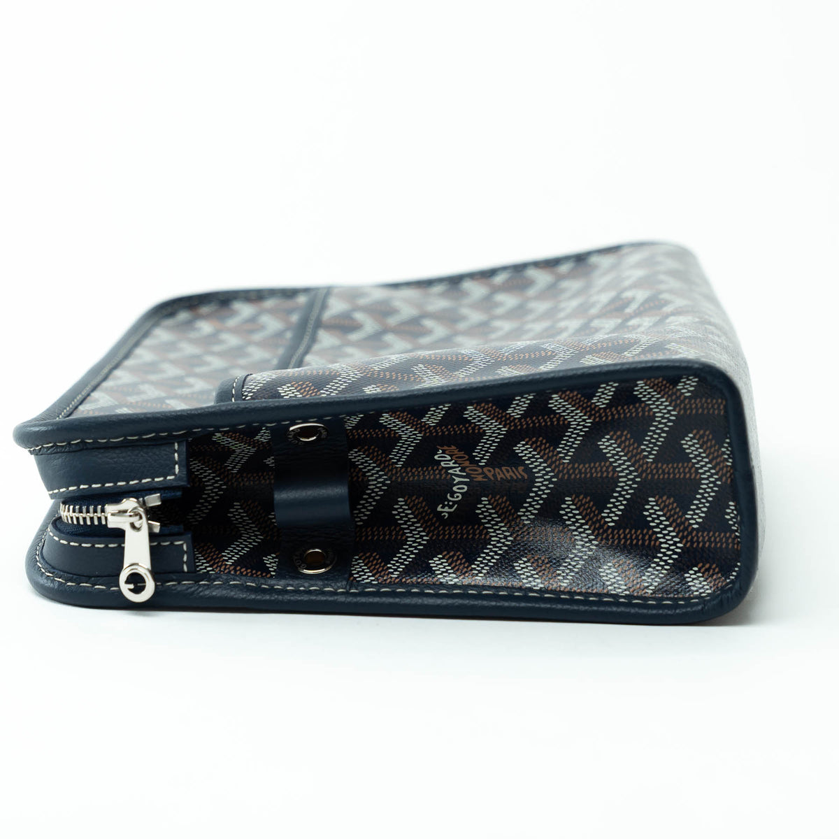 Goyard Navy Blue Goyardine Canvas Jouvence MM Toiletry Bag