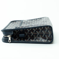 Goyard Navy Blue Goyardine Canvas Jouvence MM Toiletry Bag