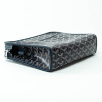 Goyard Navy Blue Goyardine Canvas Jouvence MM Toiletry Bag