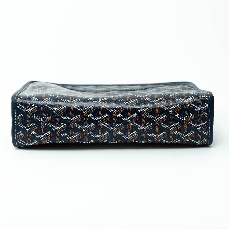 Goyard Navy Blue Goyardine Canvas Jouvence MM Toiletry Bag