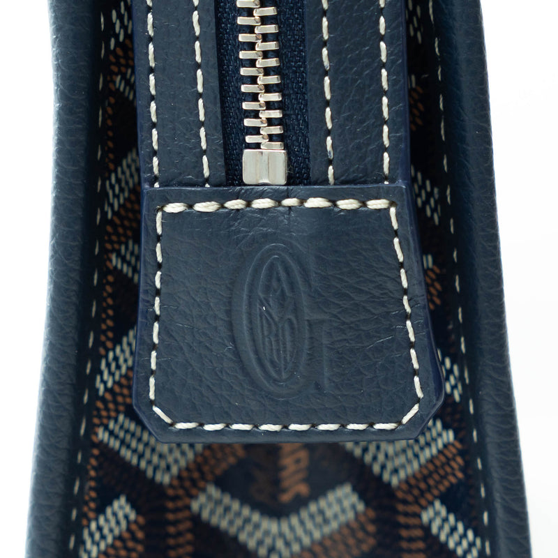 Goyard Navy Blue Goyardine Canvas Jouvence MM Toiletry Bag