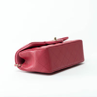 Pre-Loved Chanel™ Pink Raspberry Grained Leather Mini Top Handle Bag