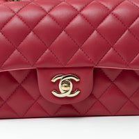 Pre-Loved Chanel™ Pink Raspberry Grained Leather Mini Top Handle Bag