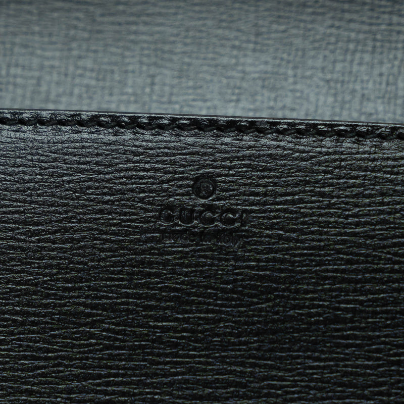 Gucci Black Grained Leather Horsebit 1955 Wallet on Chain