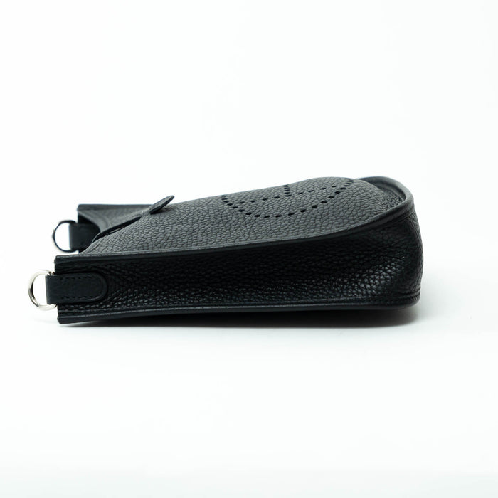 Hermes Black Clemence Leather Mini Evelyne 16