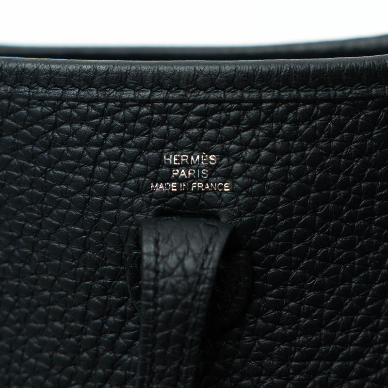 Hermes Black Clemence Leather Mini Evelyne 16