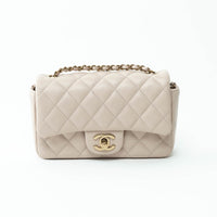 Pre-Loved Chanel™ nude Grained Leather Mini Flap Bag