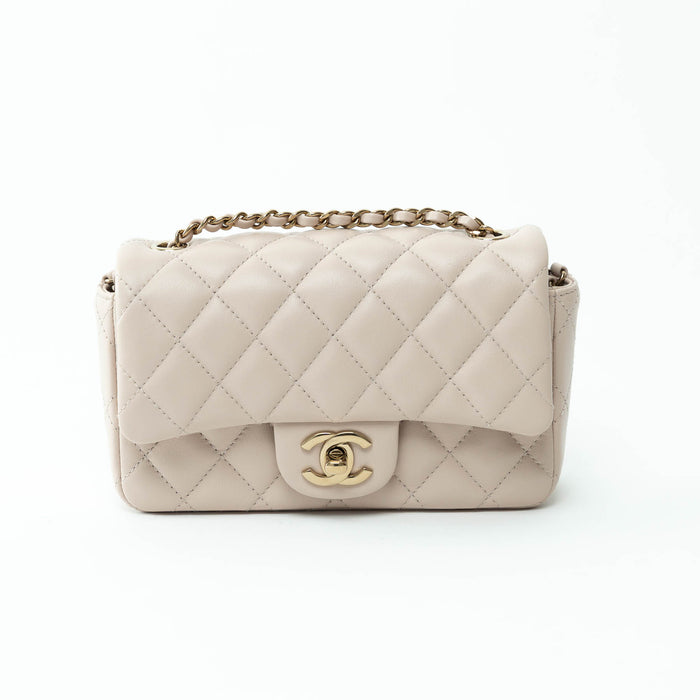 Pre-Loved Chanel™ nude Grained Leather Mini Flap Bag