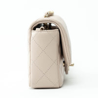 Pre-Loved Chanel™ nude Grained Leather Mini Flap Bag