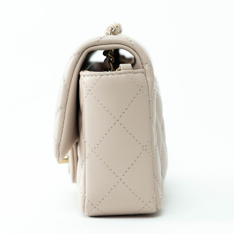Pre-Loved Chanel™ nude Grained Leather Mini Flap Bag