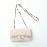 Pre-Loved Chanel™ nude Grained Leather Mini Flap Bag