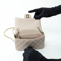 Pre-Loved Chanel™ nude Grained Leather Mini Flap Bag