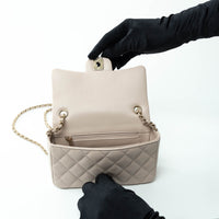 Pre-Loved Chanel™ nude Grained Leather Mini Flap Bag