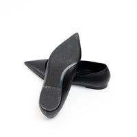 Hermes Black Lambskin Leather Kelly Ballet Flats Size 38.5