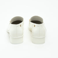 Pre-Loved Chanel™ White Patent Leather Loafers Size 39C