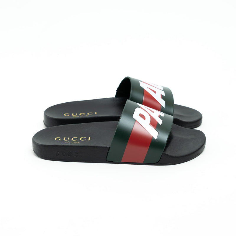 Gucci Black Leather Palace Slides Size 8