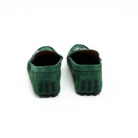 Gucci Green Suede Horsebit Loafers Size 42