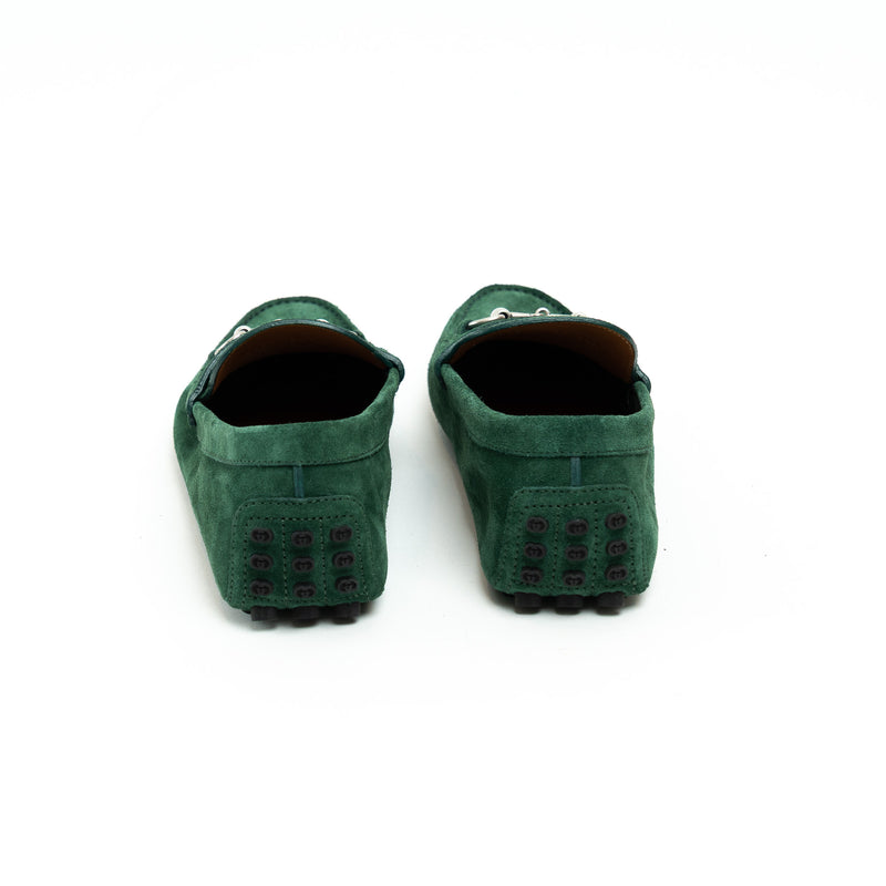 Gucci Green Suede Horsebit Loafers Size 42