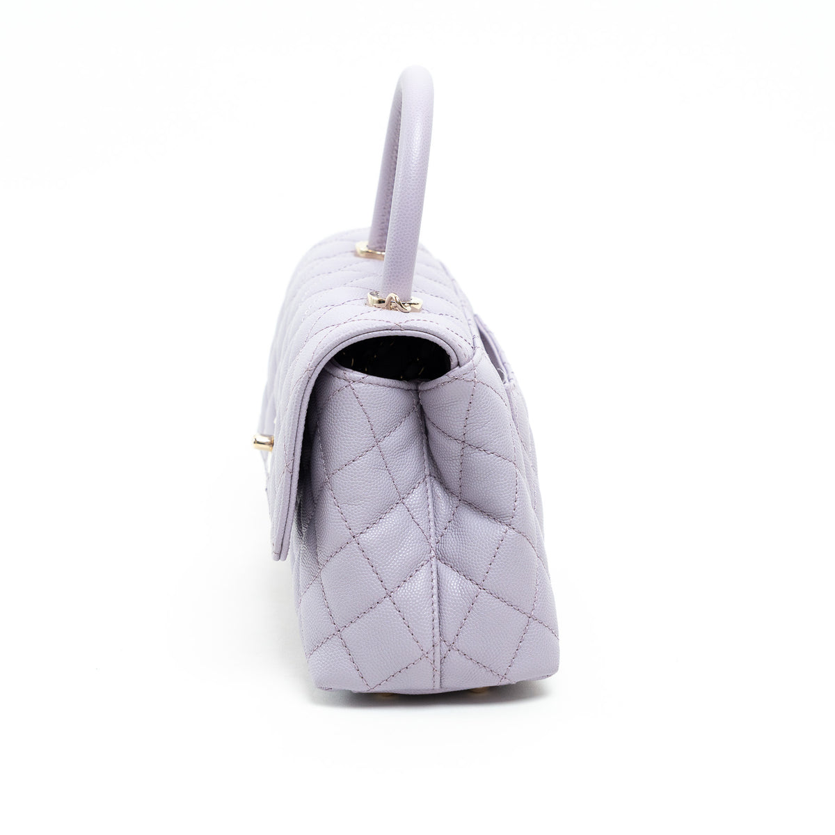 Pre-Loved Chanel™ Lavender Leather Mini Coco Handle Bag