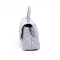 Pre-Loved Chanel™ Lavender Leather Mini Coco Handle Bag