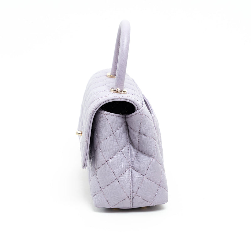 Pre-Loved Chanel™ Lavender Leather Mini Coco Handle Bag