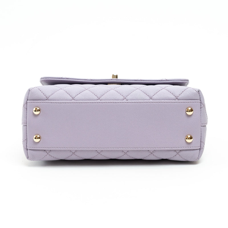 Pre-Loved Chanel™ Lavender Leather Mini Coco Handle Bag