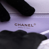 Pre-Loved Chanel™ Lavender Leather Mini Coco Handle Bag