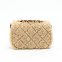 Pre-Loved Chanel™ Brown Lambskin Leather and Shearling Crossbody Bag