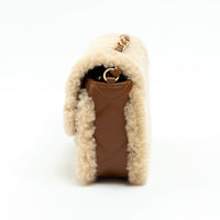 Pre-Loved Chanel™ Brown Lambskin Leather and Shearling Crossbody Bag