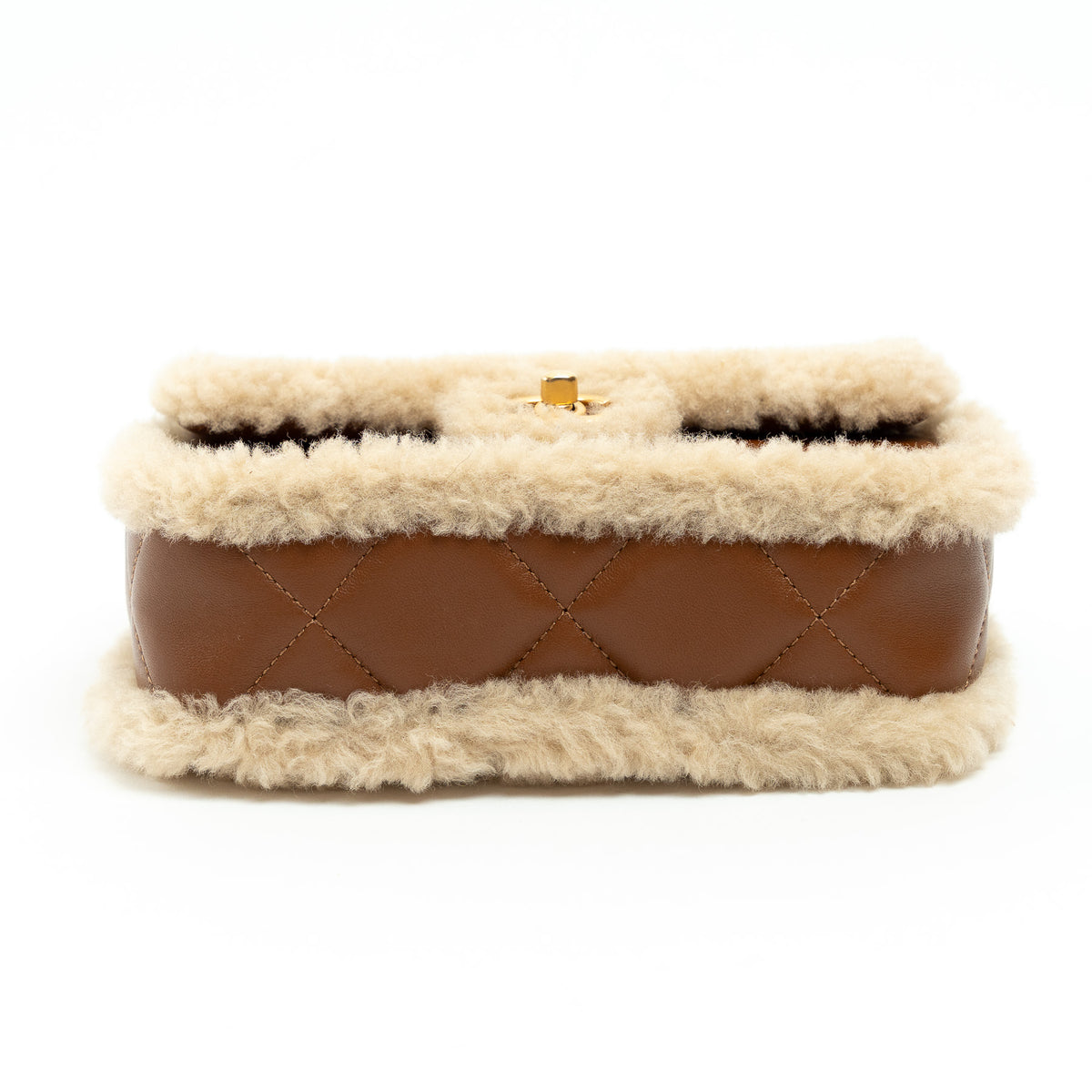 Pre-Loved Chanel™ Brown Lambskin Leather and Shearling Crossbody Bag