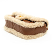 Pre-Loved Chanel™ Brown Lambskin Leather and Shearling Crossbody Bag