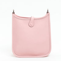 Hermes Rose Sakura Clemence Leather Mini Evelyne 16