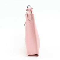 Hermes Rose Sakura Clemence Leather Mini Evelyne 16
