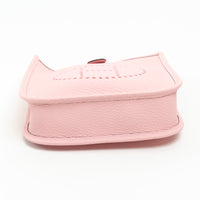 Hermes Rose Sakura Clemence Leather Mini Evelyne 16