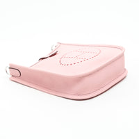 Hermes Rose Sakura Clemence Leather Mini Evelyne 16