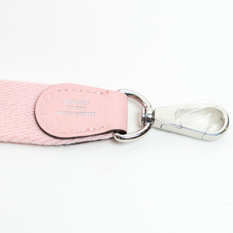 Hermes Rose Sakura Clemence Leather Mini Evelyne 16